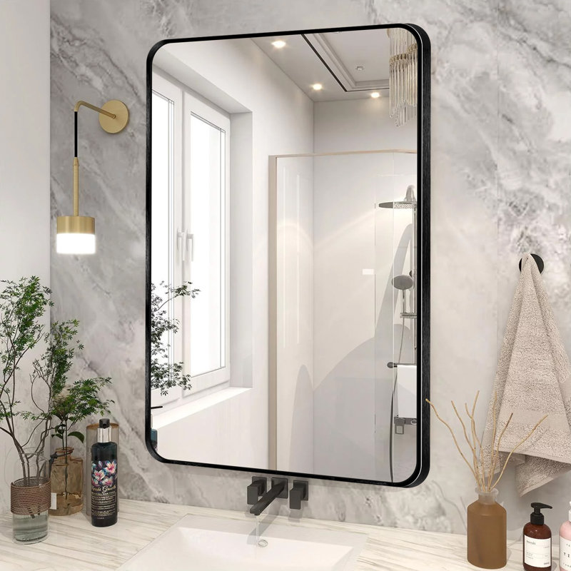 Miroir mural Viridiana, Noir brossé, 36 po x 24 po