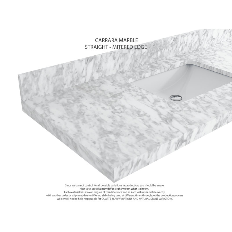 Malibu 84" White Solid Wood Double Sink Vanity with Carrara Marble Top