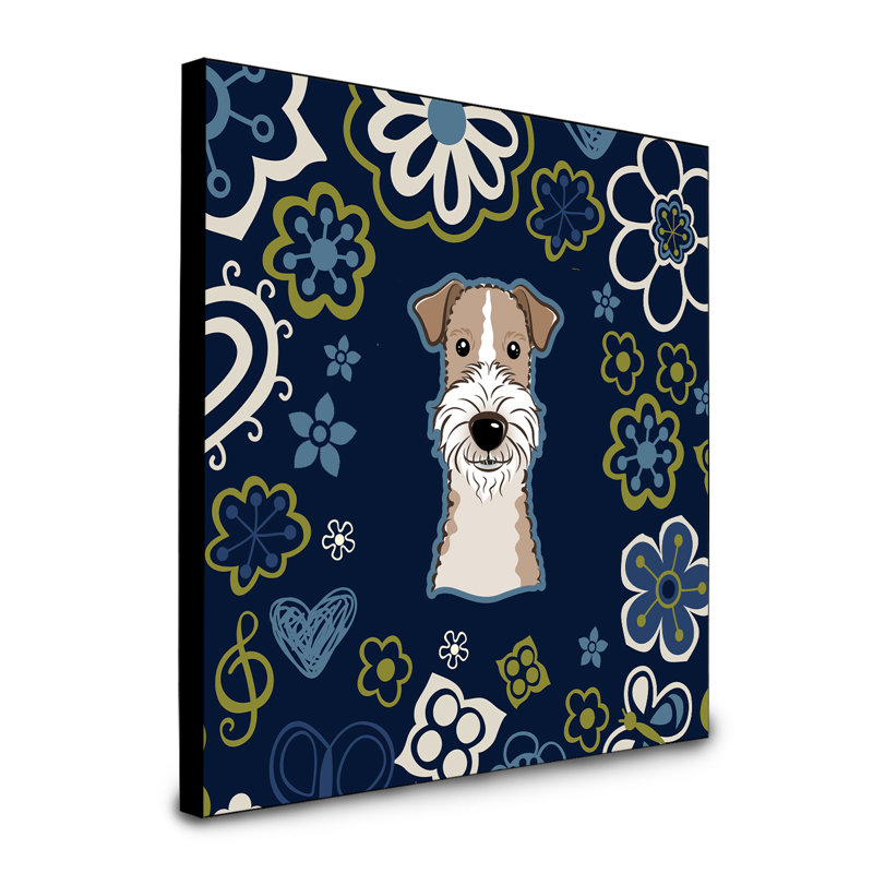 Art encadré fleurs teckel à long Bissell, Fox-terrier