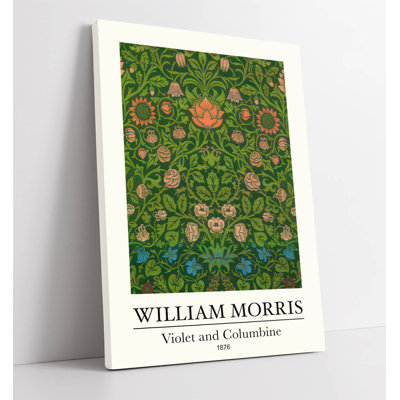 Violet and Columbine by William Morris Canvas Wall Art Print 