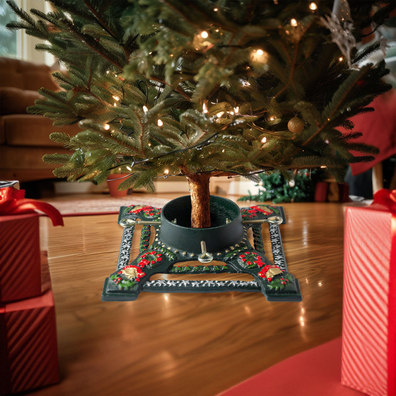 Ventray Christmas Tree Stand, Classic Square Xmas Tree Pine Tree Base, Stars