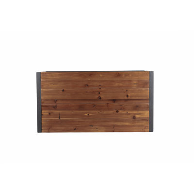 Rectangular Coffee Table with Solid Wood Table Topand Shelf