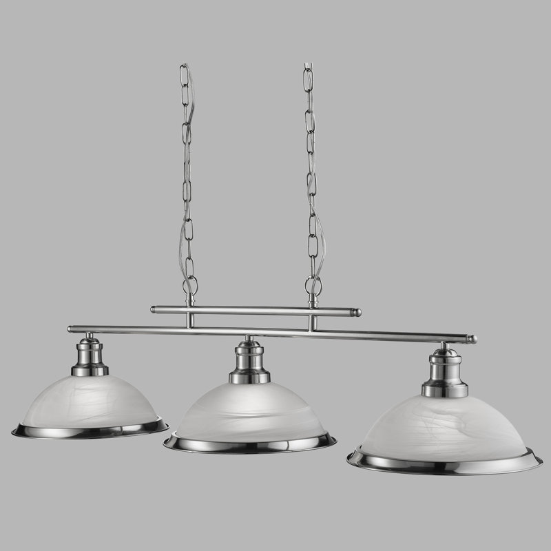 Beverley 3-Light Kitchen Island Chandelier, Satin Silver