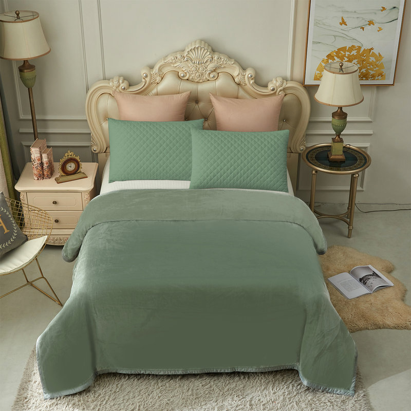 Couverture en vison , Grand, Vert