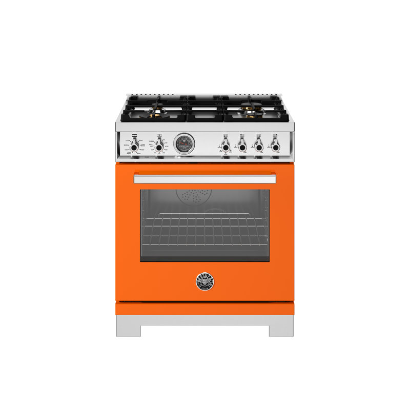Professional Series Range 30" - 4 Brass Burners - Self-Clean Oven, Orange Gloss