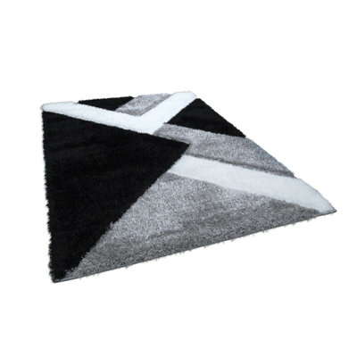 Huebner Geometric Shag Area Rug
