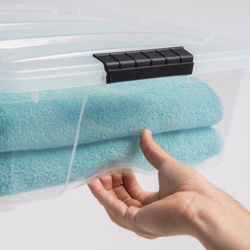 IRIS 5 pte / 1,25 gallon Boîtes de rangement en plastique transparent avec couvercles verrouillables, 1, 5 pte