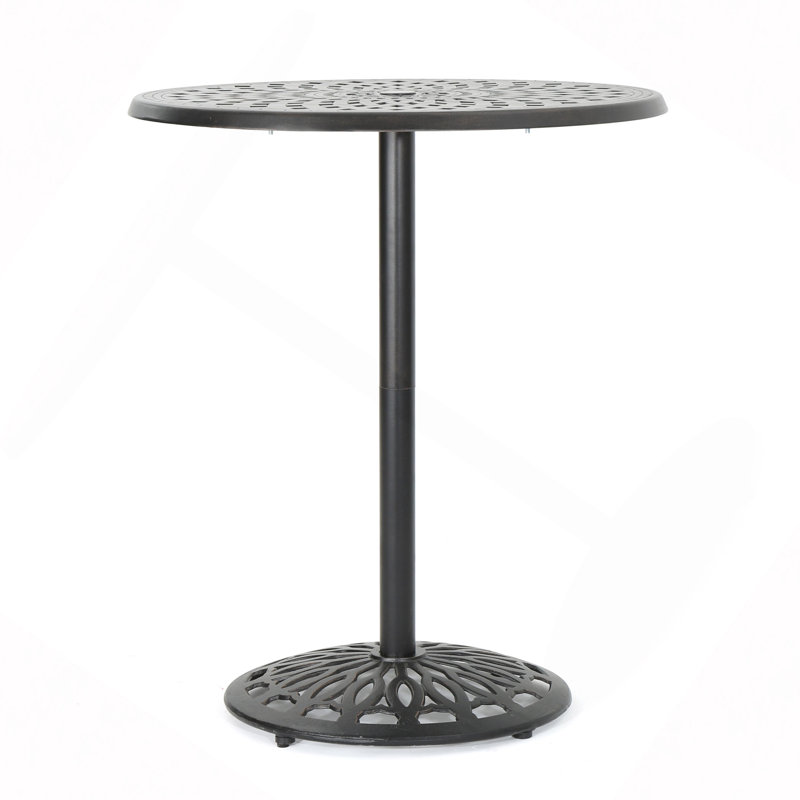 Table de bar ronde en fonte d'aluminium 35 po