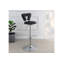 Tabouret de bar ajustable avec vérin à gaz en similicuir noir