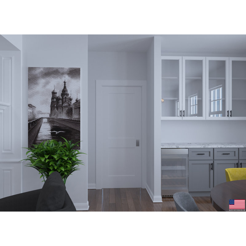 Gauss Single Panel Solid Core Primed Smooth Texture Interior Door Slab, 18" x 80"