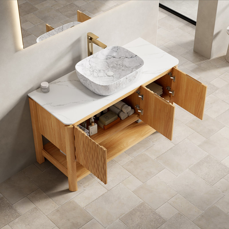 Meuble-lavabo simple 48 po avec comptoir en pierre reconstituée