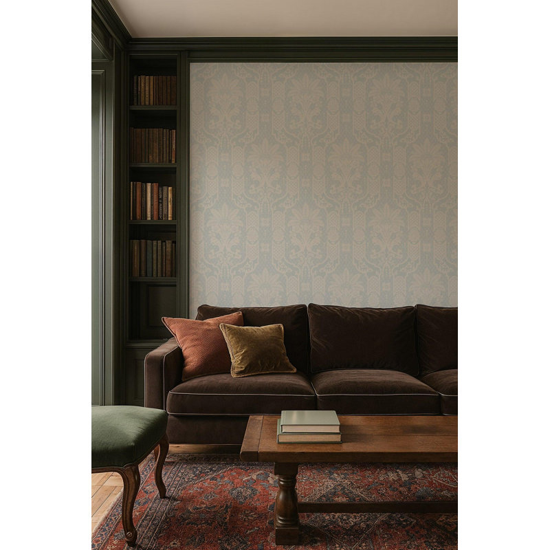 Columnar Bloom - Wallpaper, Champagne, Faux Grasscloth