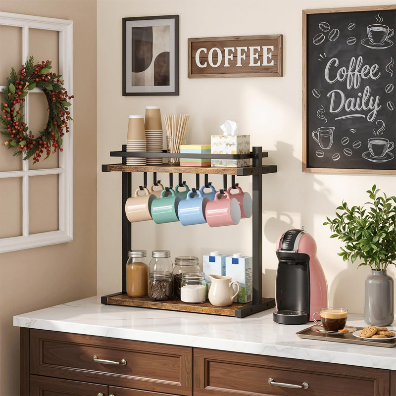 2-Tier Mug Storage with Double-Side Hooks