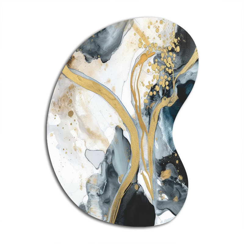 Garofalo - art mural en métal asymétrique en marbre, reproduction d'art moderne de forme unique, H 39 po x l 28 po