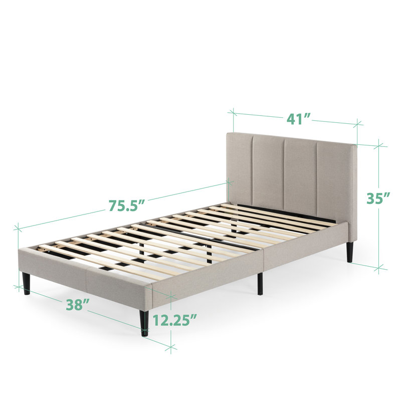Daneshia Upholstered Platform Bed, Beige, King
