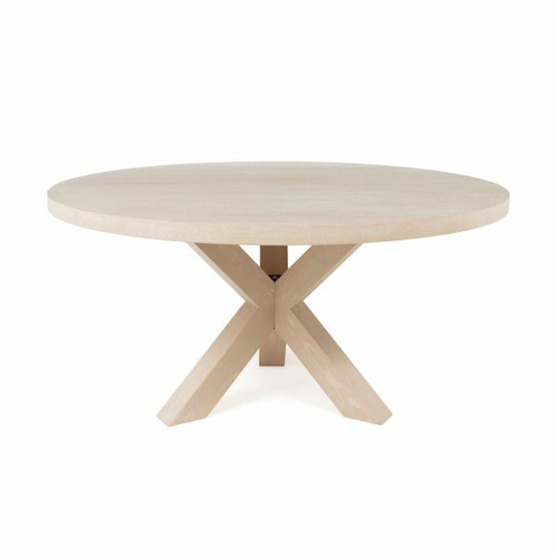 Greer Round Dining Table, Cerused Oak