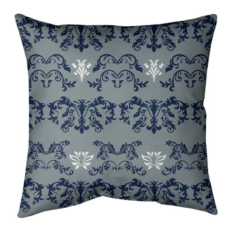 Housse de coussin ArtVerse, Gris clair / bleu / blanc, 16 po x 1 po, Simili daim