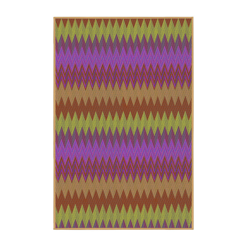 Tapis brun à motif/violet/vert, Rectangle 4 pi x 6 pi
