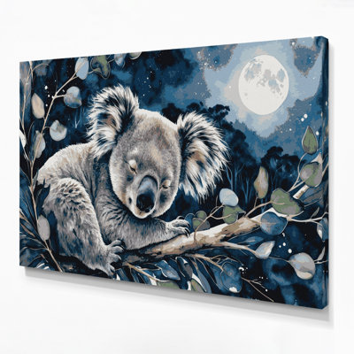 Faune koala gris, art mural sur toile
