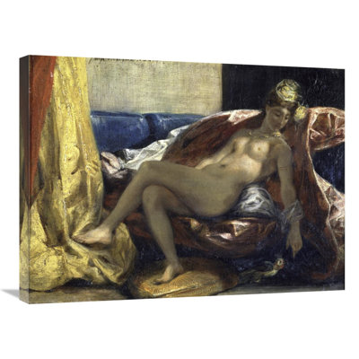 " Woman Caressing a Parrot " by Eugene Delacroix Graphic Art Print