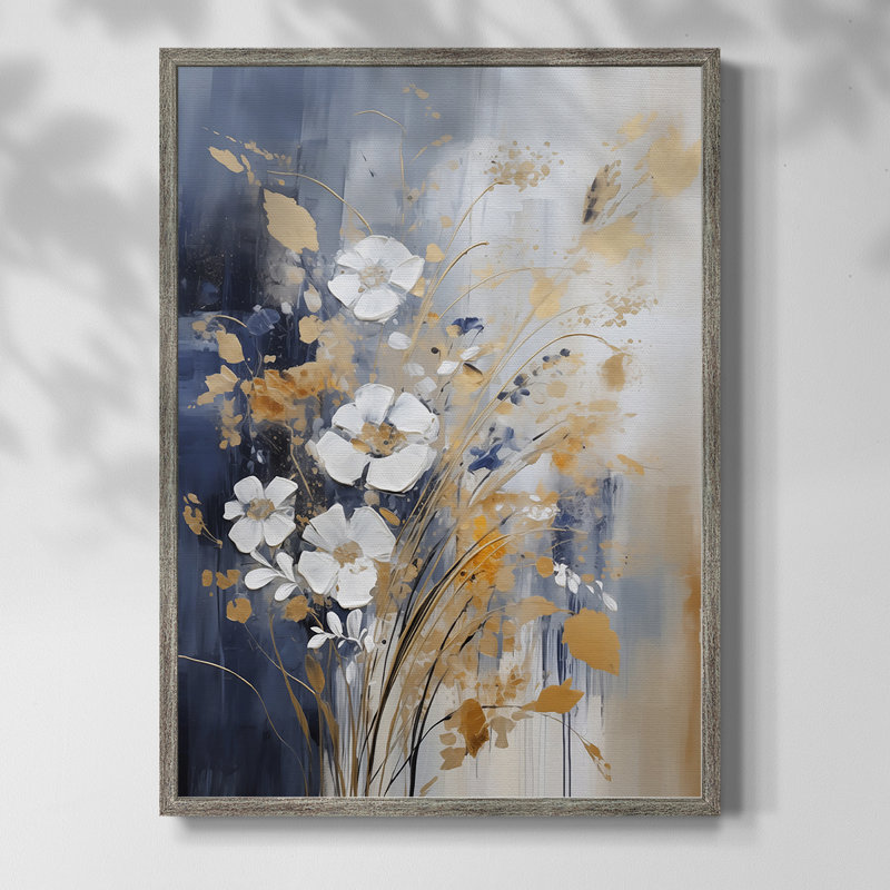 Reproduction encadrée FLORAL Series CECLXIV - bois massif, H 15 po x l 12 po