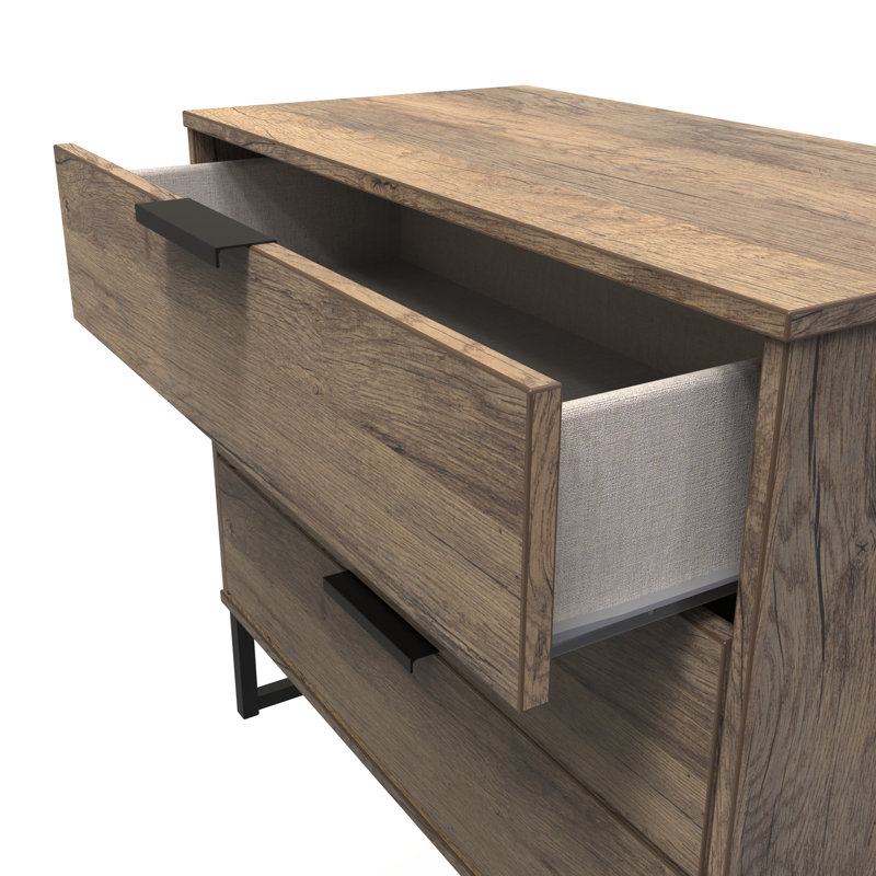 Luecinda 3 - Drawer Chest of Drawers, Vintage Oak