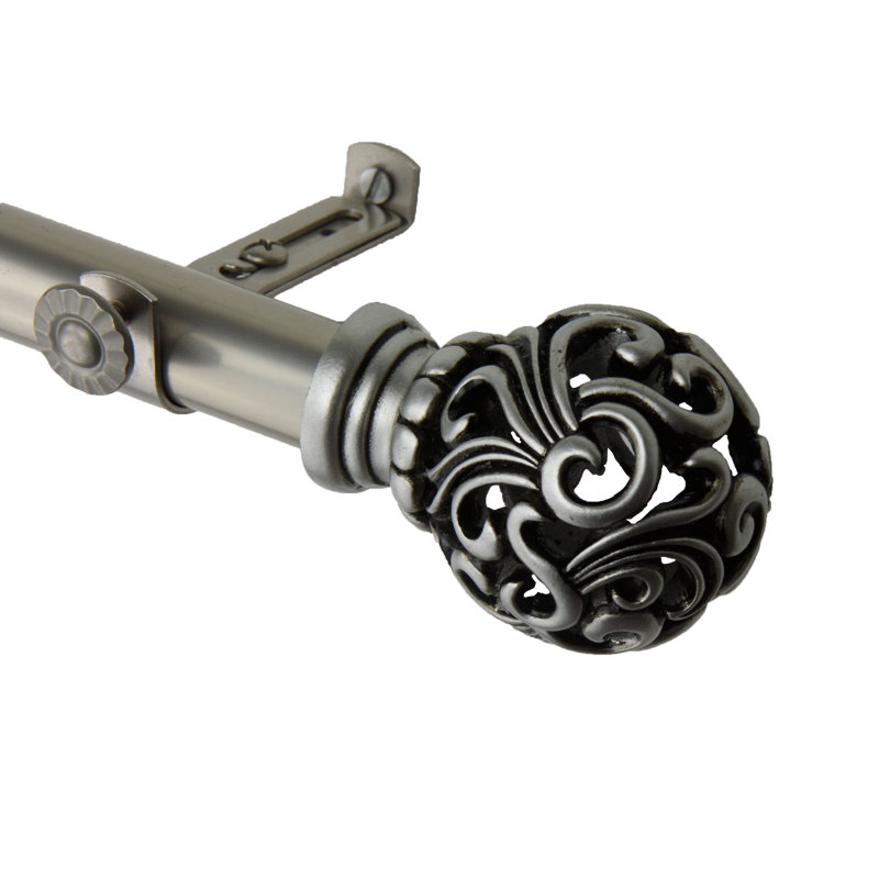 Tringle à rideaux simple Rioux, Nickel satiné, 120 à 170 po