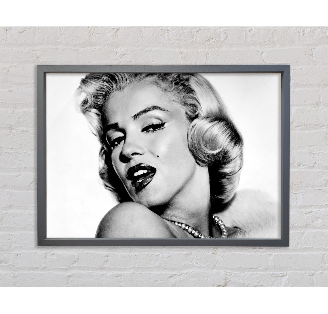 Marilyn Monroe Schwarz und Weiß - Einzelner Bilderrahmen Kunstdrucke auf Leinwand