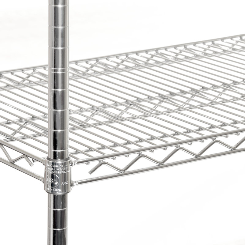 UltraDurable 5-Tier Silver Steel Shelving Unit with Wheels