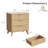 3-Drawer Fluted Wood Nightstand with Built-in Charging Station