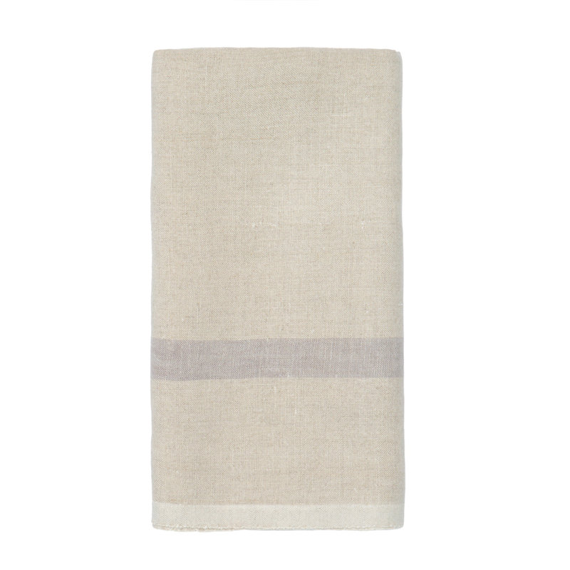 Stripe Tea Towel Kitchen Towel, Natural/Gray