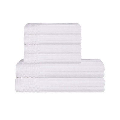 6-Piece Ribbed Cotton Towel Set