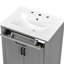 Meuble-lavabo de 24 po avec lavabo en céramique, tiroir rabattable, rangement à double porte, fonction de fermeture en douceur et finition exquise pour les espaces compacts 24 po avec rangement intelligent, cadre en bois massif