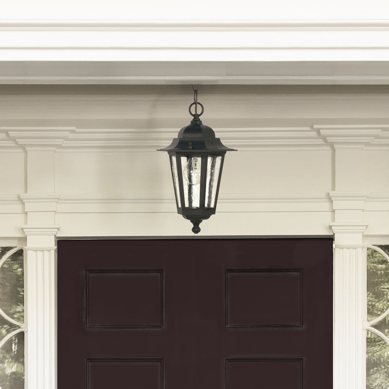 Mayer Outdoor Hanging Lantern, Textured Black