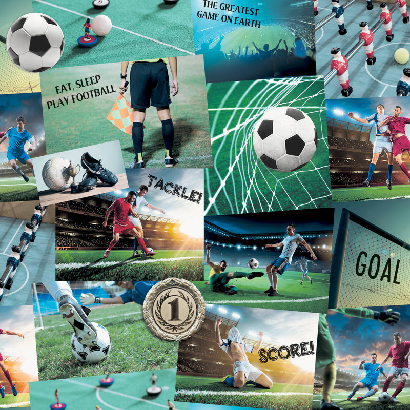 Papier peint de football multicolore