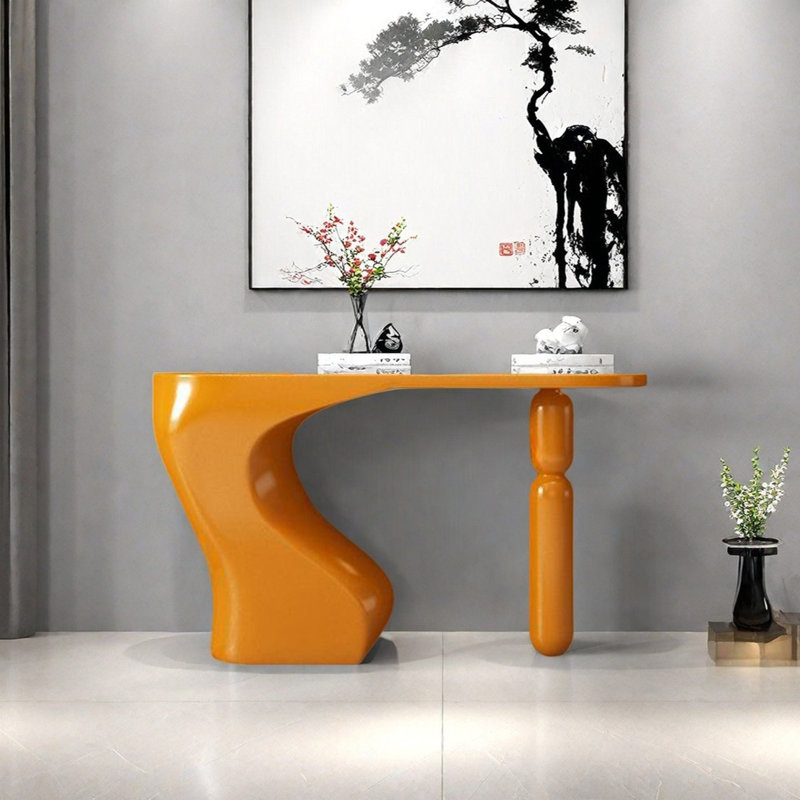 Console de style moderne et minimaliste, H 35,43 po x l 55,12 po x P 15,75 po, Orange