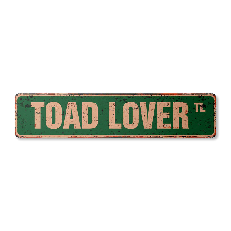 Plaque de rue «Toad Lover» en plastique robuste 7 po x 30 po
