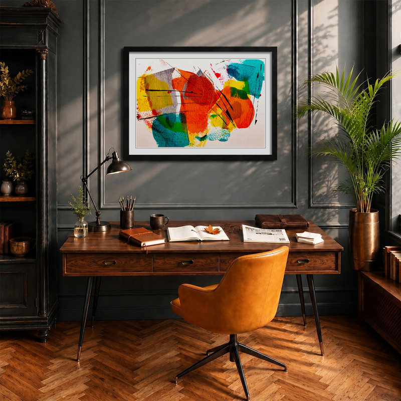 Abstract Vol.479 by S.Johnson - Framed Print, Black, 45cm H x 63cm W x 2cm D