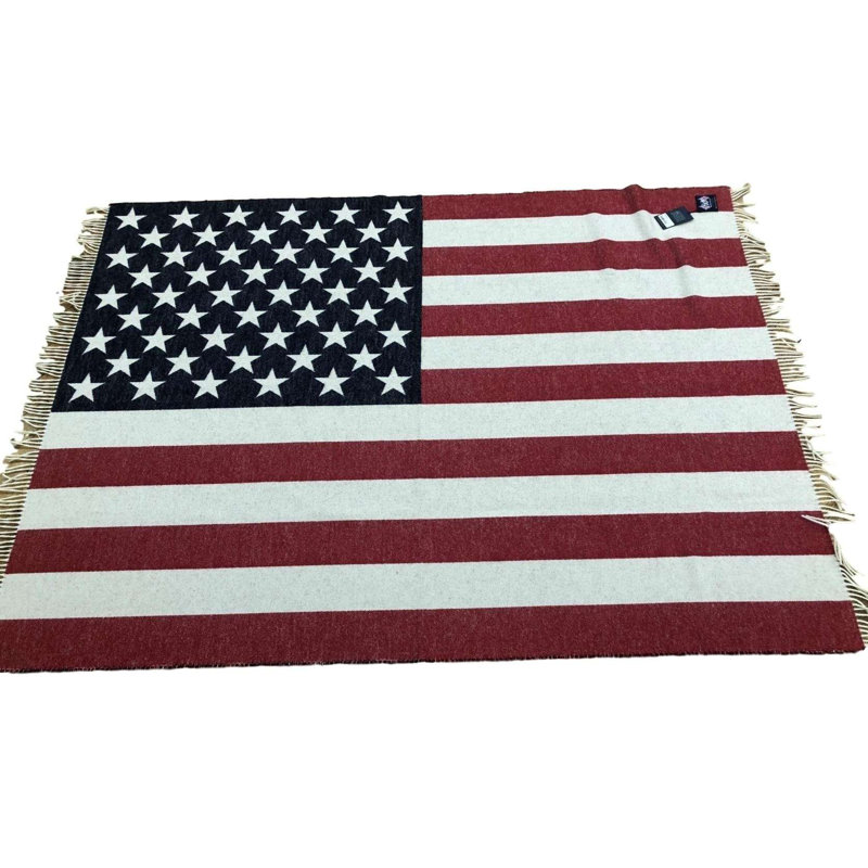 Jeté tissé en laine d'agneau Merino, Drapeau gris