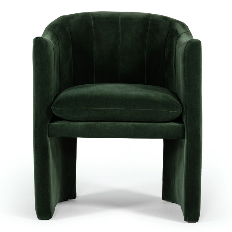 Fauteuil en velours Kidman, Velours vert