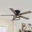 Ventilateur de plafond encastré à 5 pales de 52 po avec ensemble d'éclairage et contrôle inclus-559386109