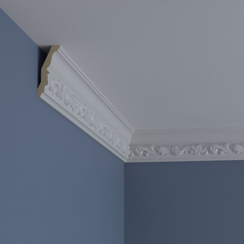 Sussex 94.5" White Urethane Decorative Crown Moulding