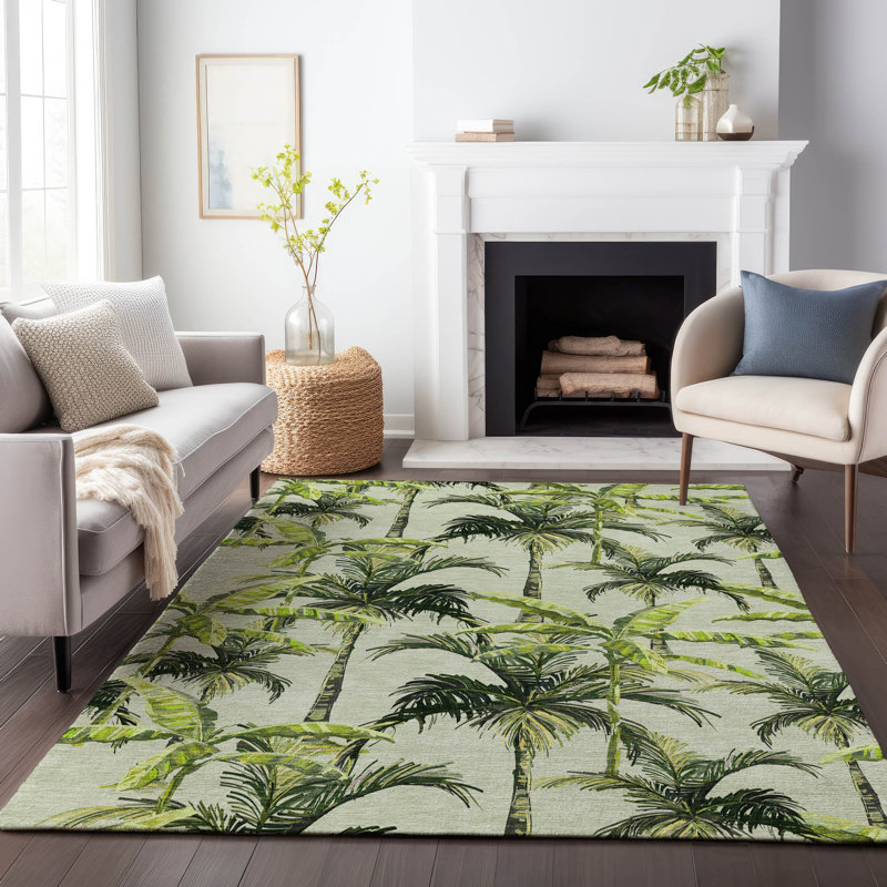Tapis vert Cerrito AMF205 lavable à la machine de qualité supérieure, Rectangulaire 3 pi x 5 pi
