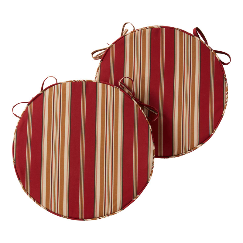 Outdoor Round Dining Chair Seat Pad, Roma Stripe