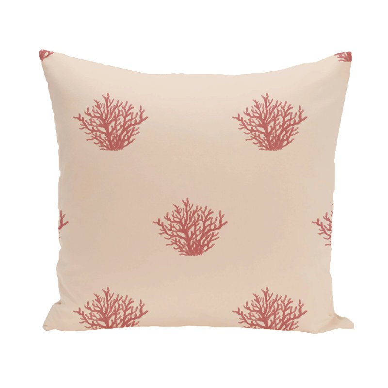 Housse et insert de coussin Coastal Calm, 26 po x 26 po, Taupe / corail