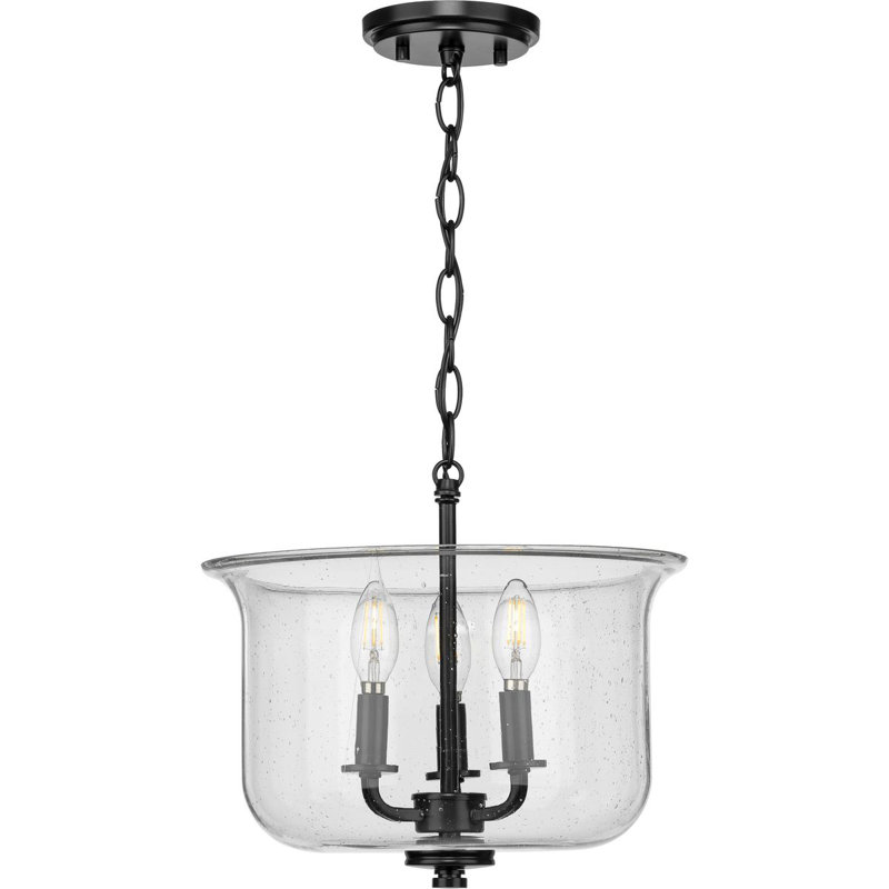 Lustre unique à 3 lumières Nedmond, Noir