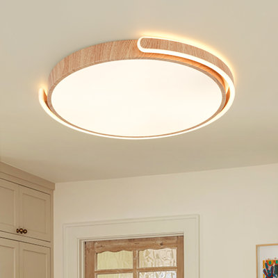 Plafonnier encastré à DEL en bois moderne ultra-mince à intensité variable Modern Farmhouse