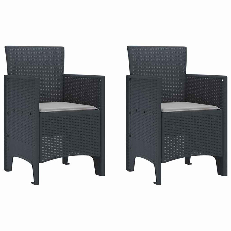 Patio Dining Side Chair, Light Grey, Anthracite