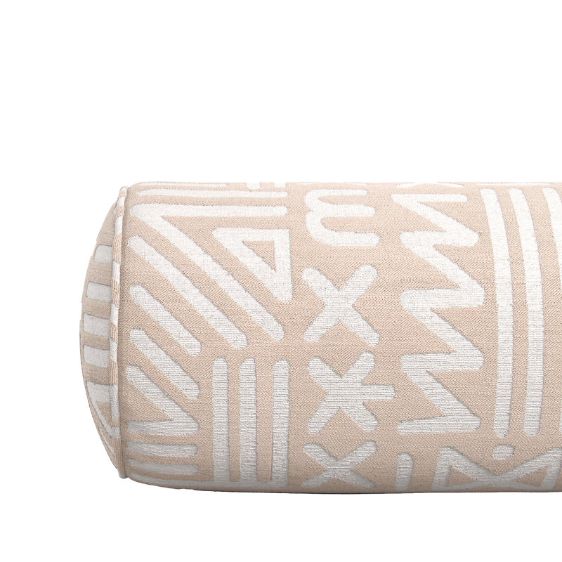 Montezuma Bolster Pillow Cover & Insert, 9"H x 36"W, Black
