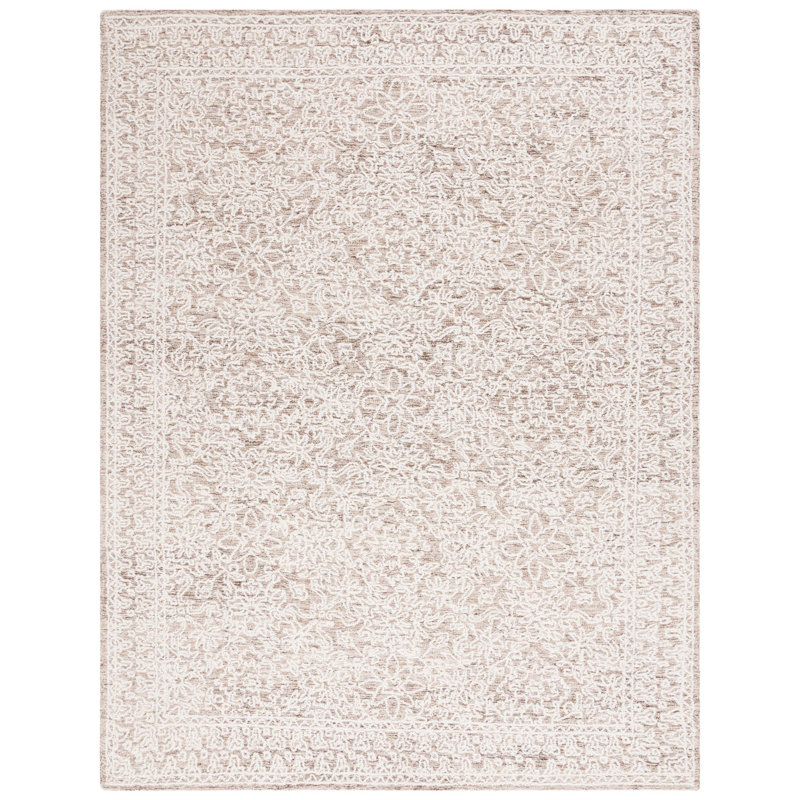 Kaitrin Hand Tufted Wool Pile Floral Rug, Rectangle 8' x 10'